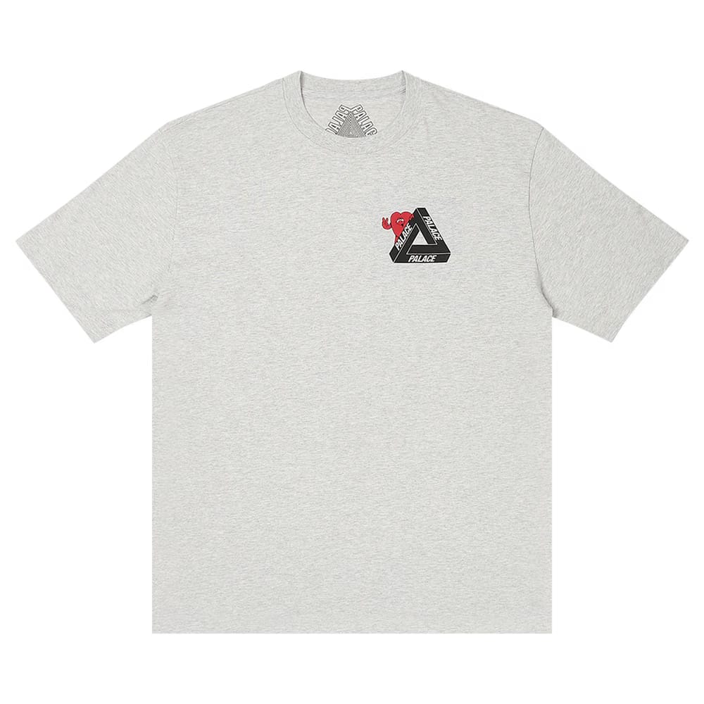 Palace Tri-Hearts T-Shirt Grey Marl