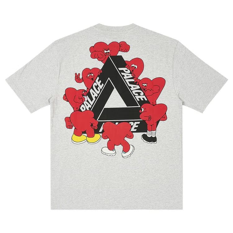 Palace Tri-Hearts T-Shirt Grey Marl
