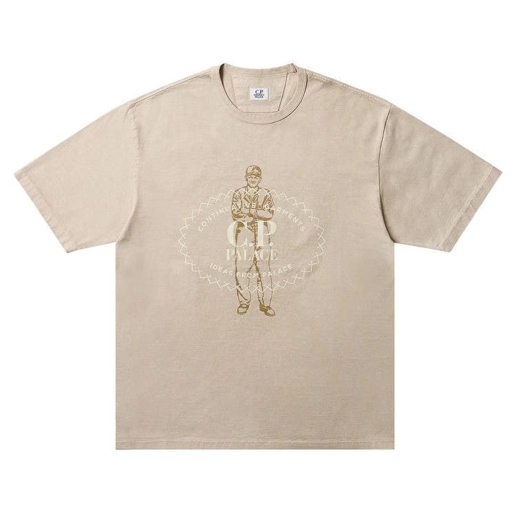 Palace x C.P. Company Mercerized Jersey 30/2 Twisted T-Shirt Stone
