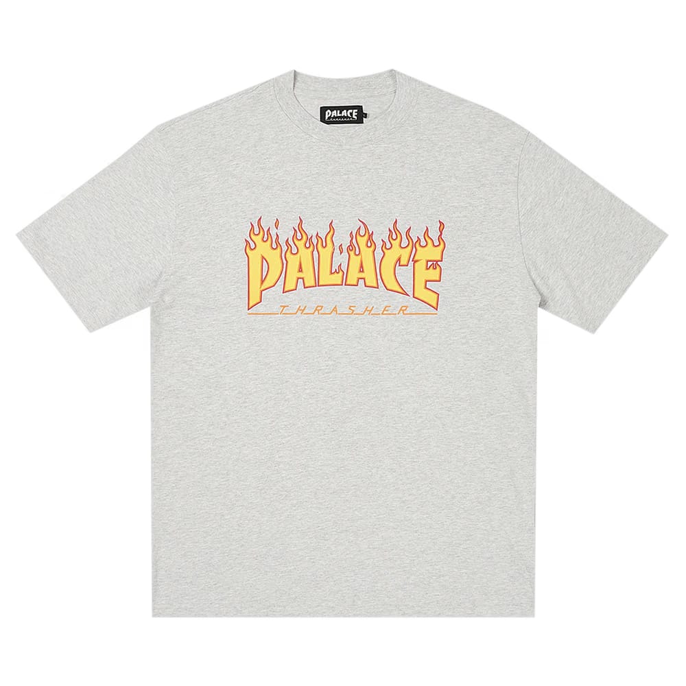 Palace x Thrasher T-Shirt Grey Marl