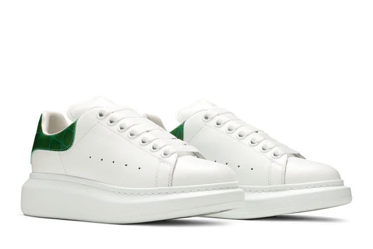 Alexander McQueen Wmns Oversized Sneaker 'White Chrome Green'