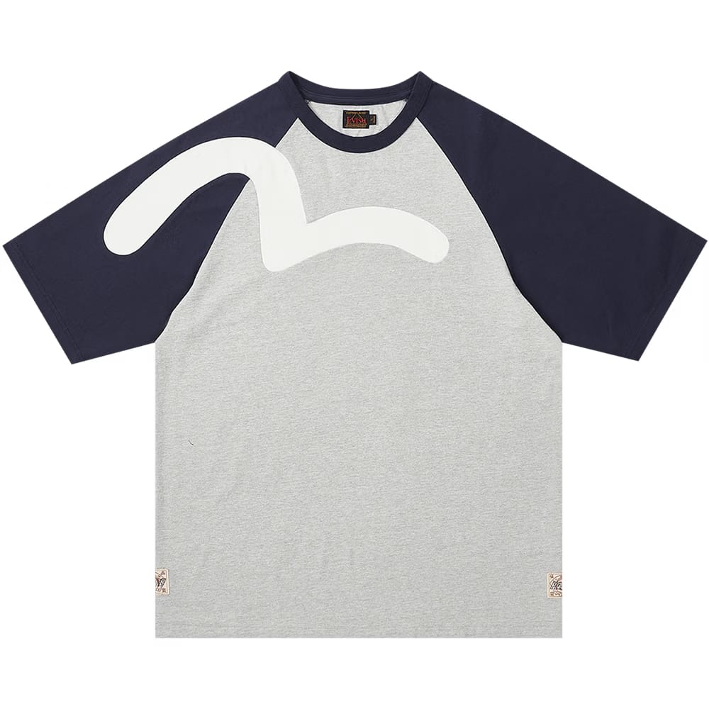 Palace x Evisu Seagull Raglan T-Shirt Grey Marl