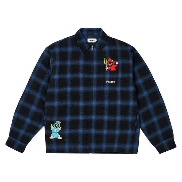 Palace Zip Up Shirt Navy