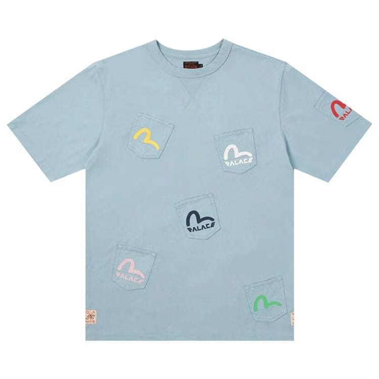 Palace x Evisu Multi Pocket T-Shirt Dusty Blue