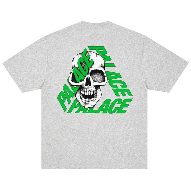 Palace P3 Skull T-Shirt Grey Marl