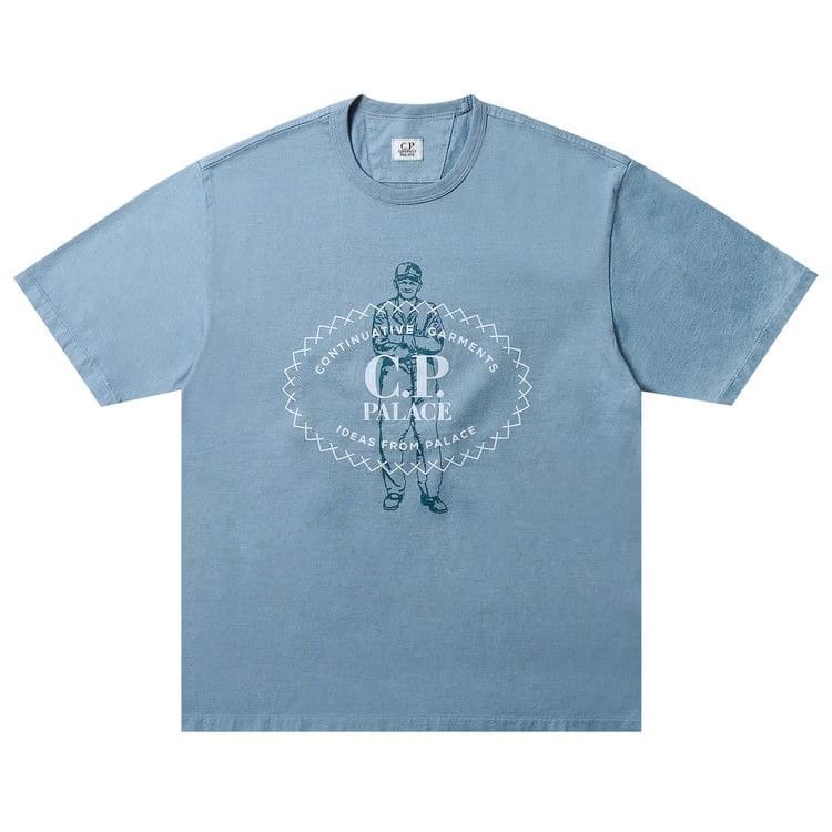 Palace x C.P. Company Mercerized Jersey 30/2 Twisted T-Shirt Blue