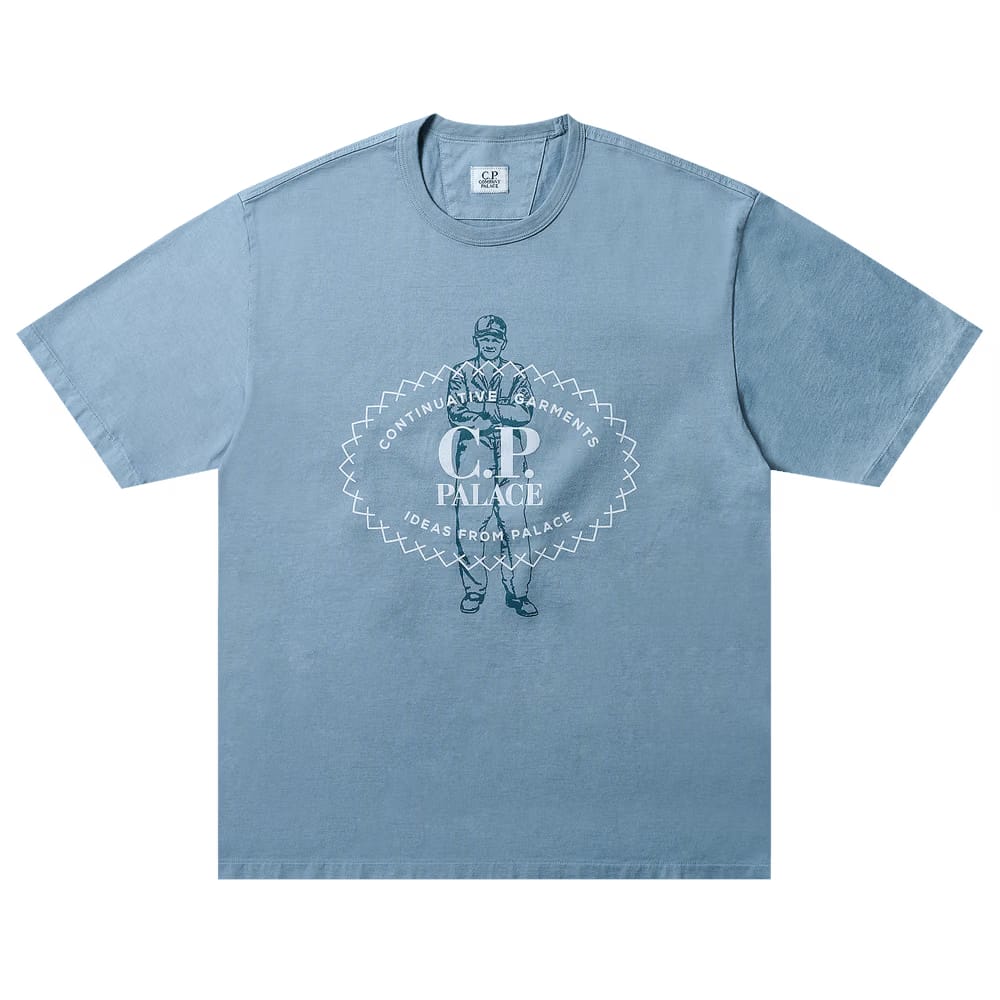 Palace x C.P. Company Mercerized Jersey 30/2 Twisted T-Shirt Blue