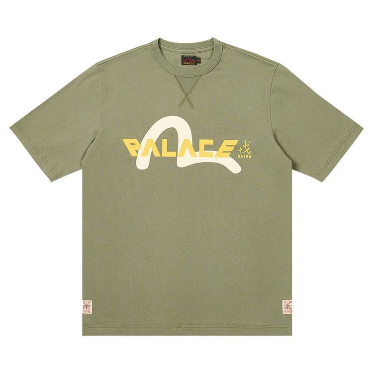 Palace x Evisu Logo T-Shirt Olive