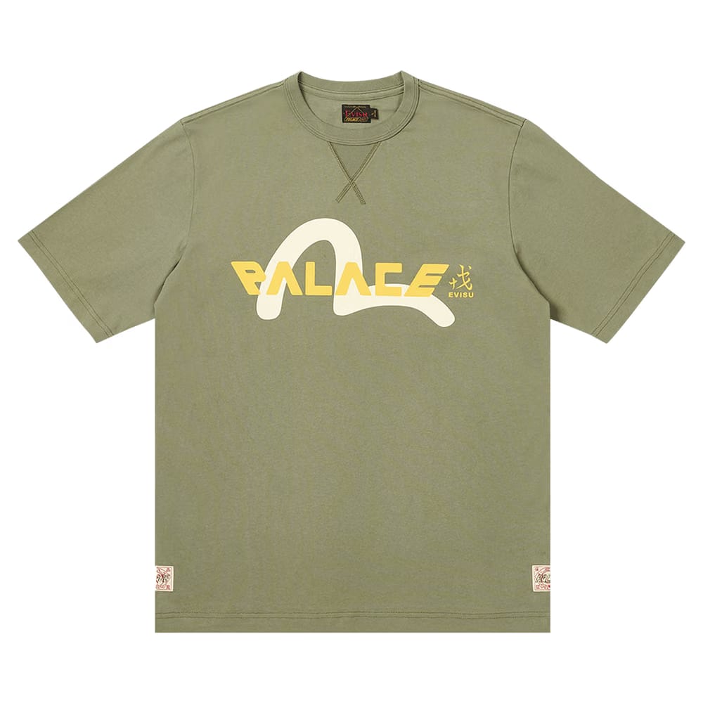 Palace x Evisu Logo T-Shirt Olive