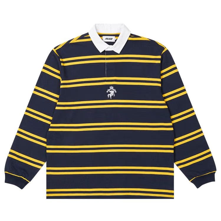 Palace Stripe Rugby Navy/Yellow