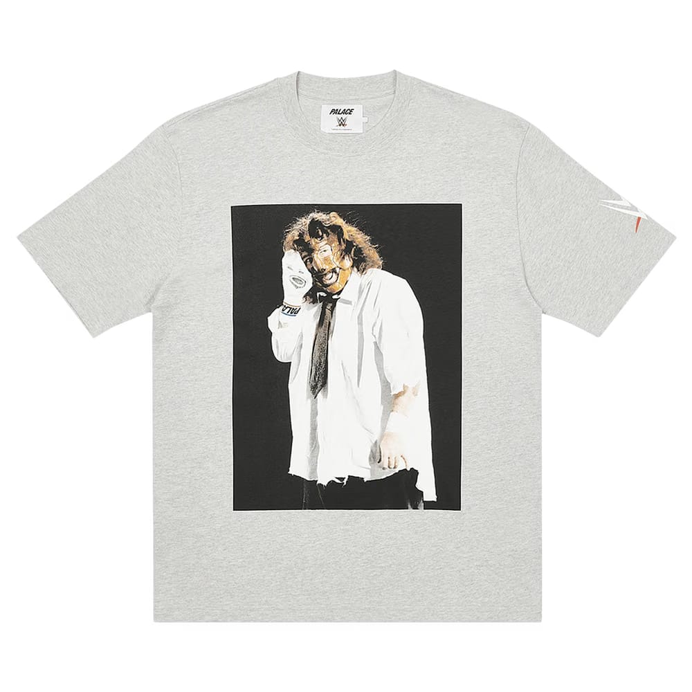 Palace x WWE Mankind Sock T-Shirt Grey Marl
