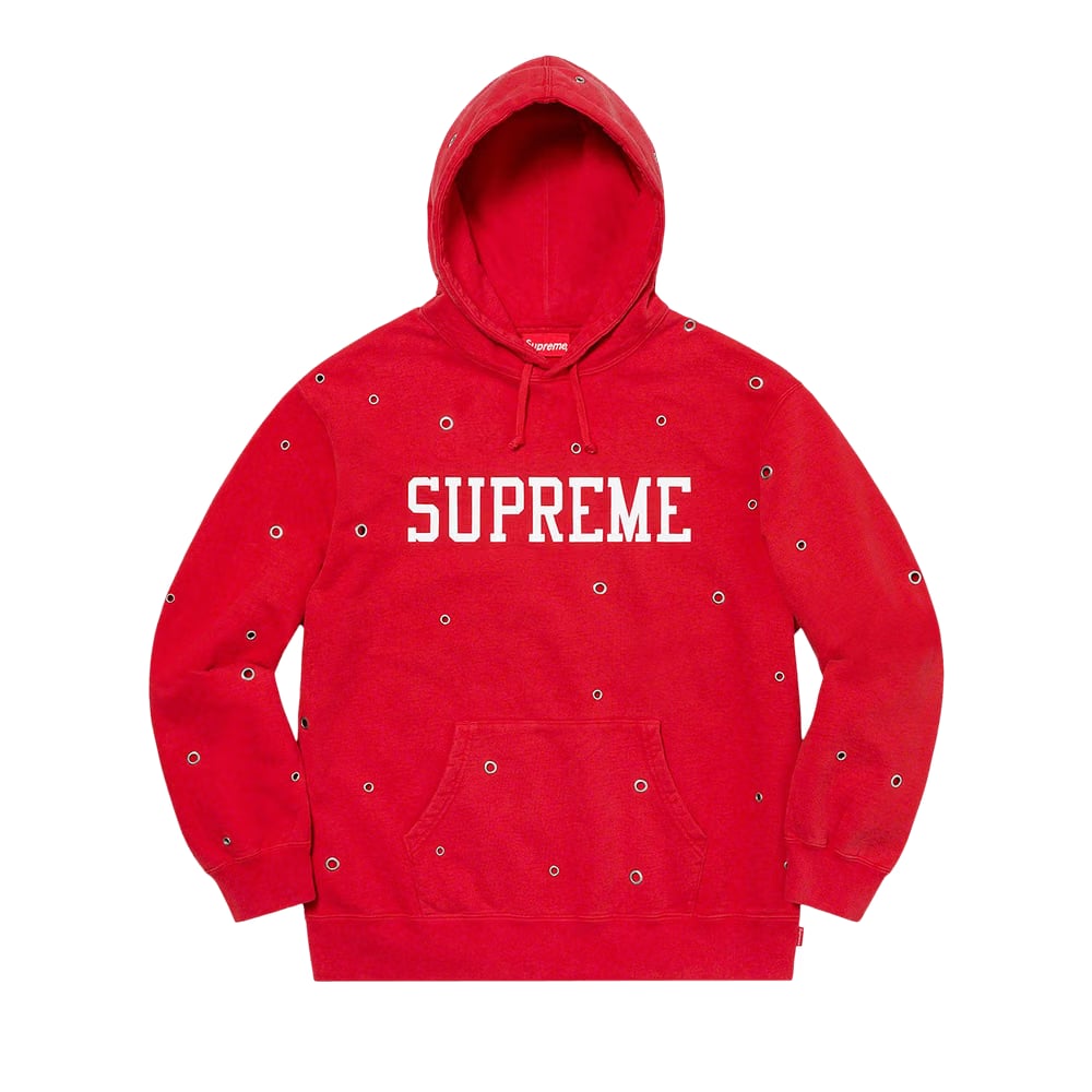 Supreme Eyelet Hoodie Red