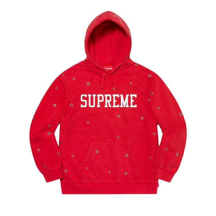 Supreme Eyelet Hoodie Red