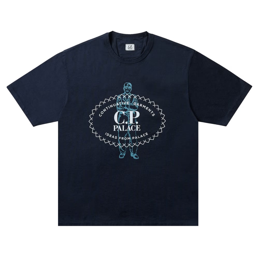 Palace x C.P. Company Mercerized Jersey 30/2 Twisted T-Shirt Navy