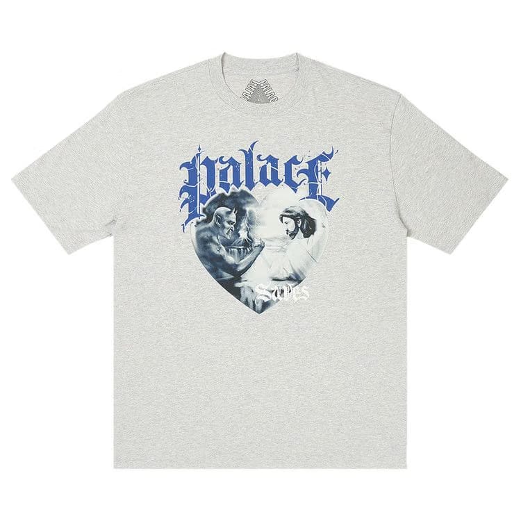 Palace Save Thyself T-Shirt Grey Marl