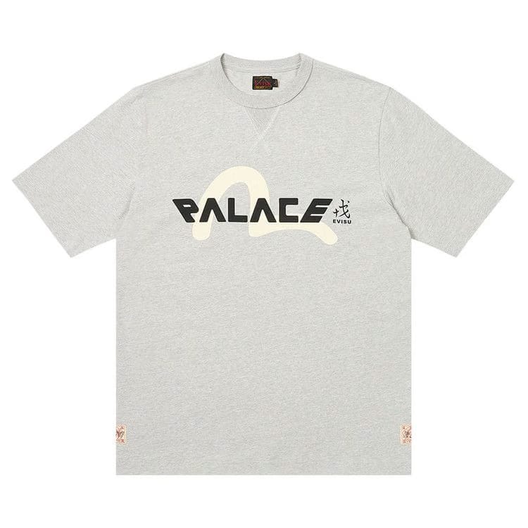 Palace x Evisu Logo T-Shirt Grey Marl
