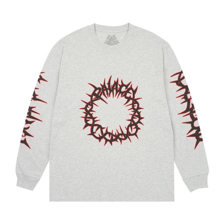 Palace Spiked Long-Sleeve Grey Marl