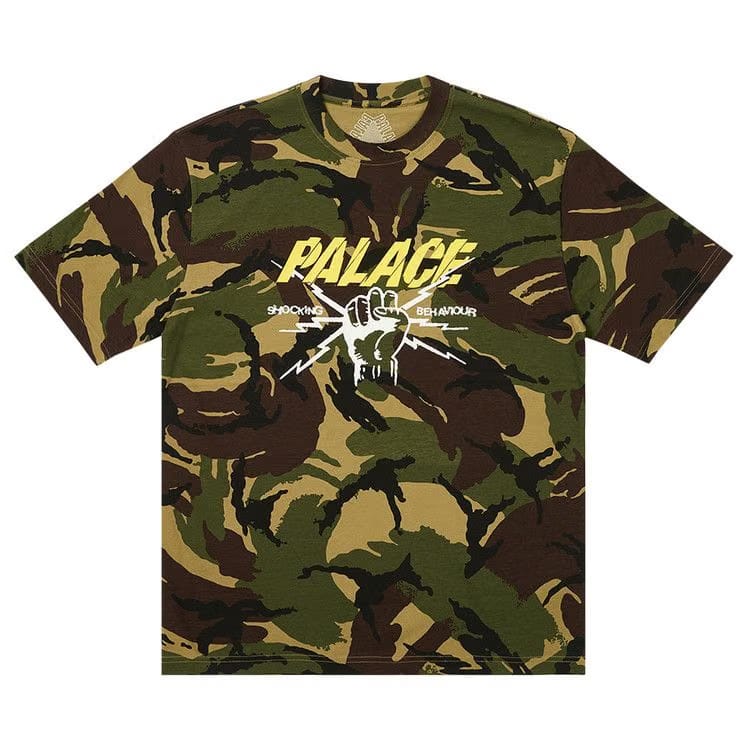 Palace Shocking Behaviour T-Shirt Woodland Camo