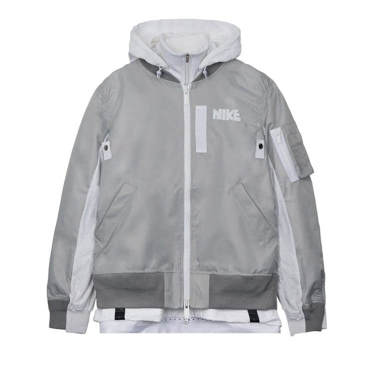 Nike x Sacai Layered Bomber Jacket Grey Fog