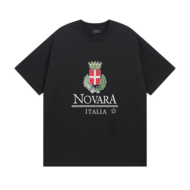 Balenciaga black distressed T-Shirt with a Novara Italia design