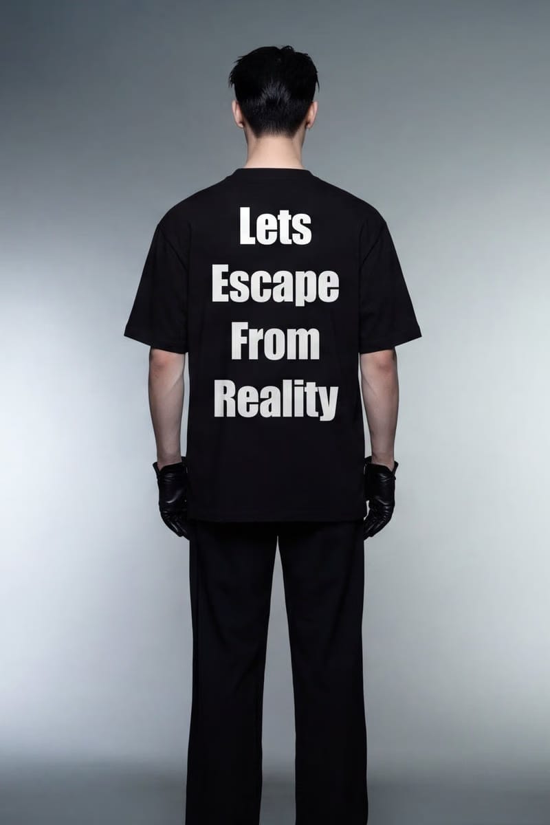 Off supply Escape From Reality black t-shirt