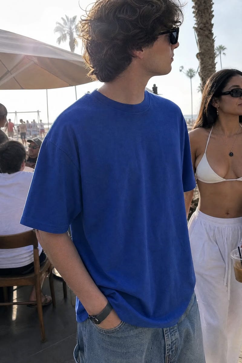 Off supply From another POV blue t-shirt