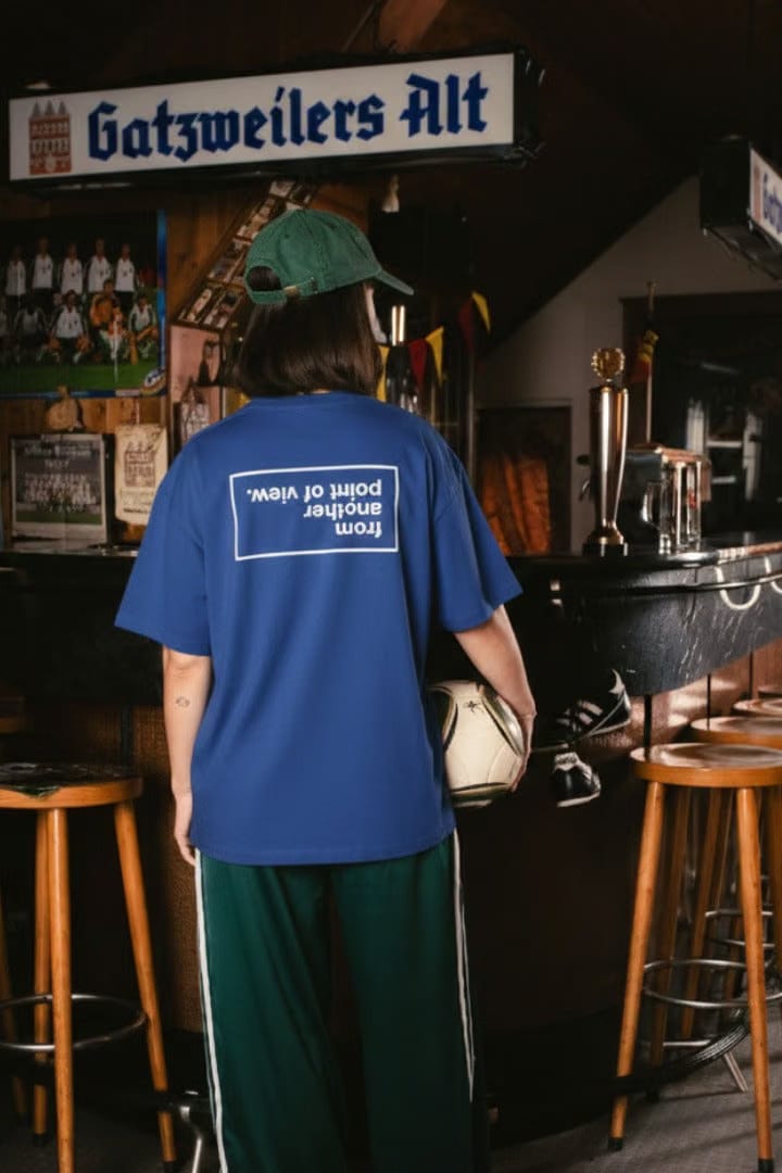 Off supply From another POV blue t-shirt