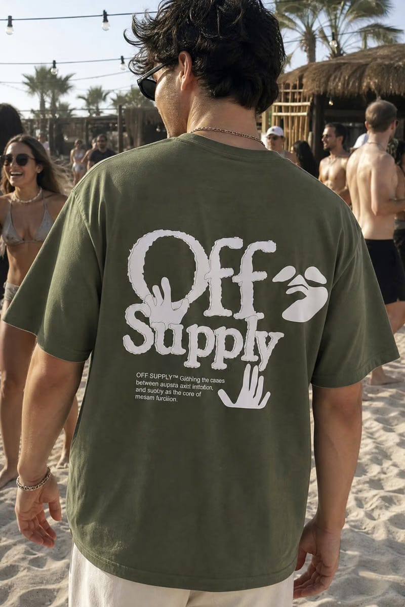 Off supply Modern Fashion olive green t-shirt