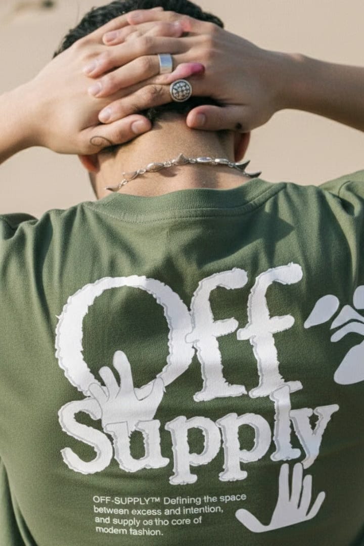 Off supply Modern Fashion olive green t-shirt