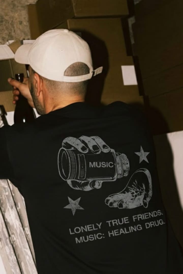 Off supply Music Drug Black T-shirt