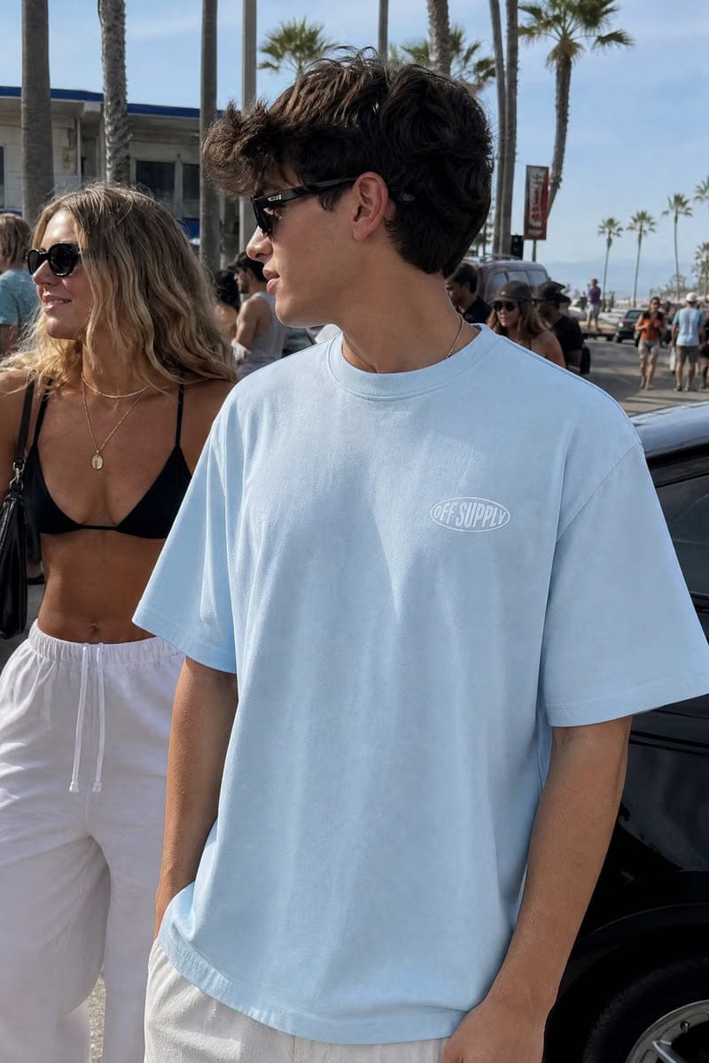 Off supply Orange Dagger light blue t-shirt