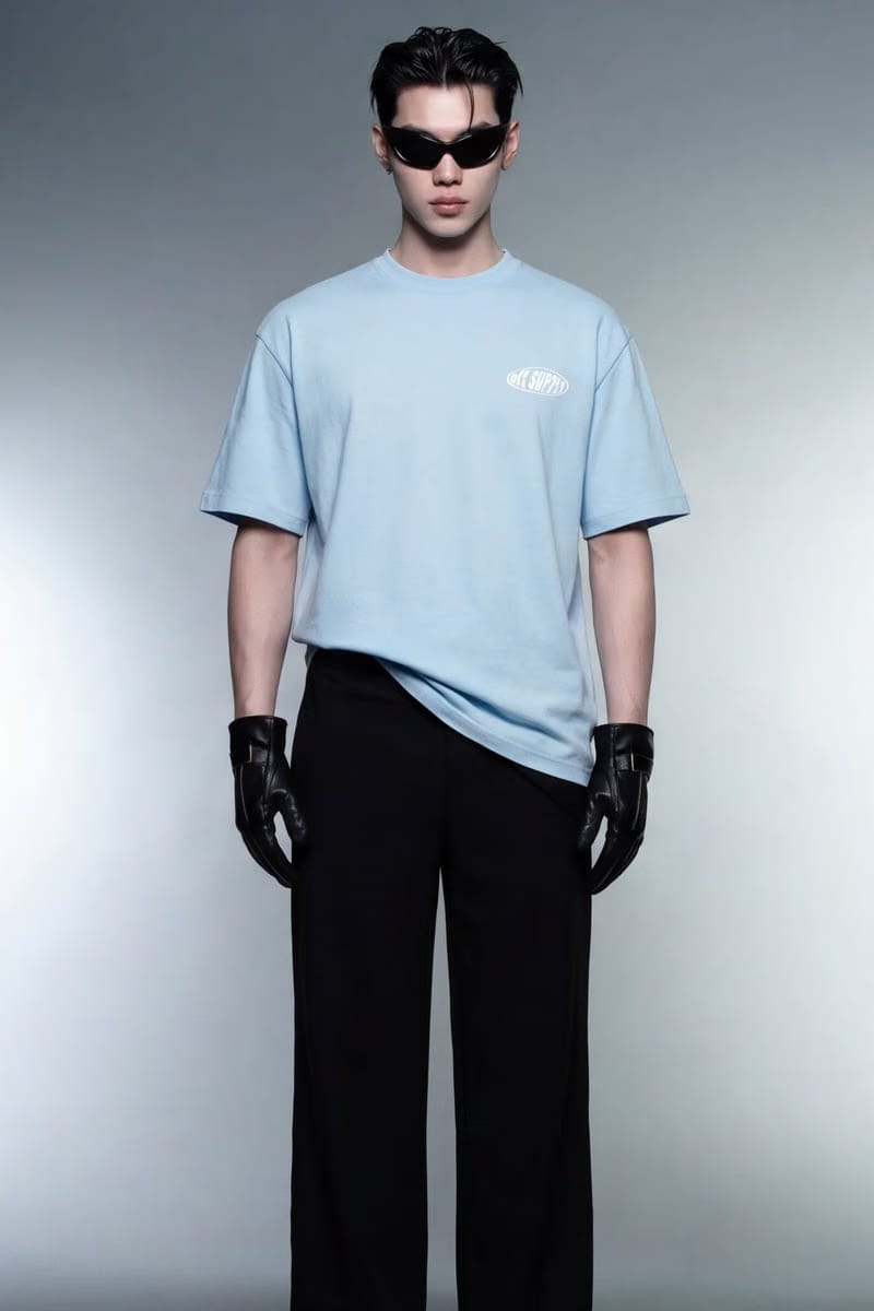 Off supply Orange Dagger light blue t-shirt