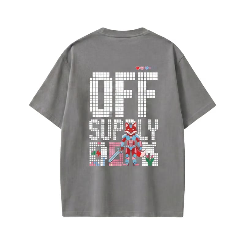 Off supply Pixel Warrior Grey T-shirt