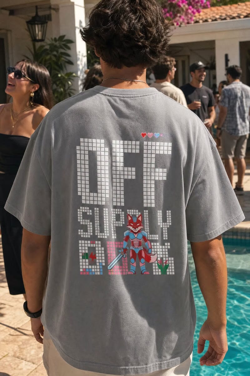 Off supply Pixel Warrior Grey T-shirt