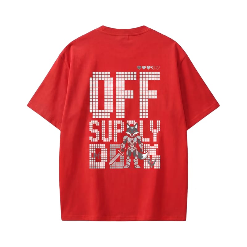 Off supply Pixel Warrior Red T-shirt