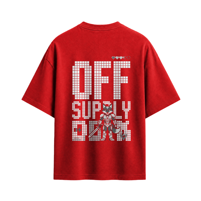 Off supply Pixel Warrior Red T-shirt
