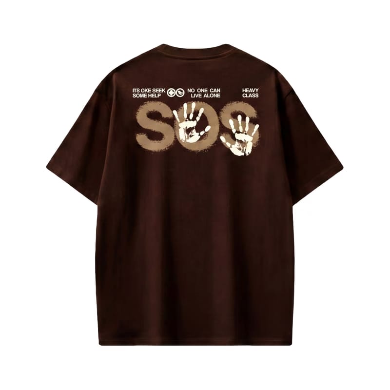 Off supply SOS Brown T-shirt