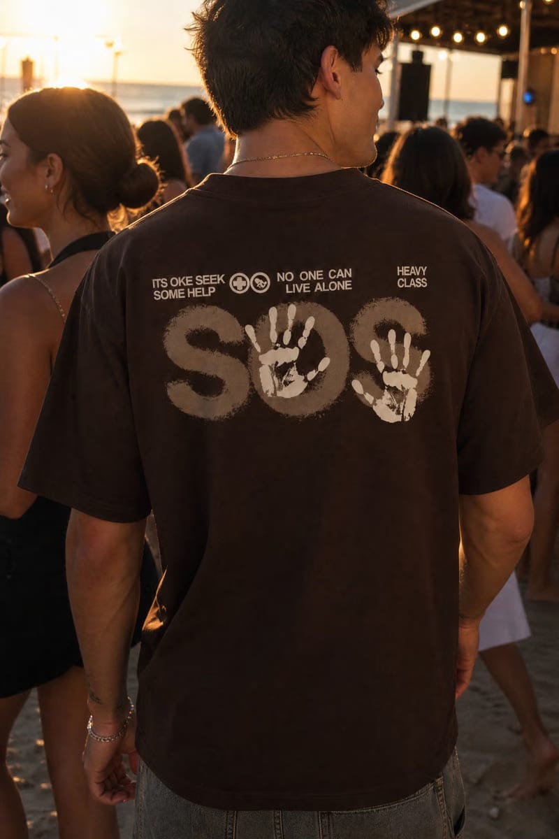 Off supply SOS Brown T-shirt