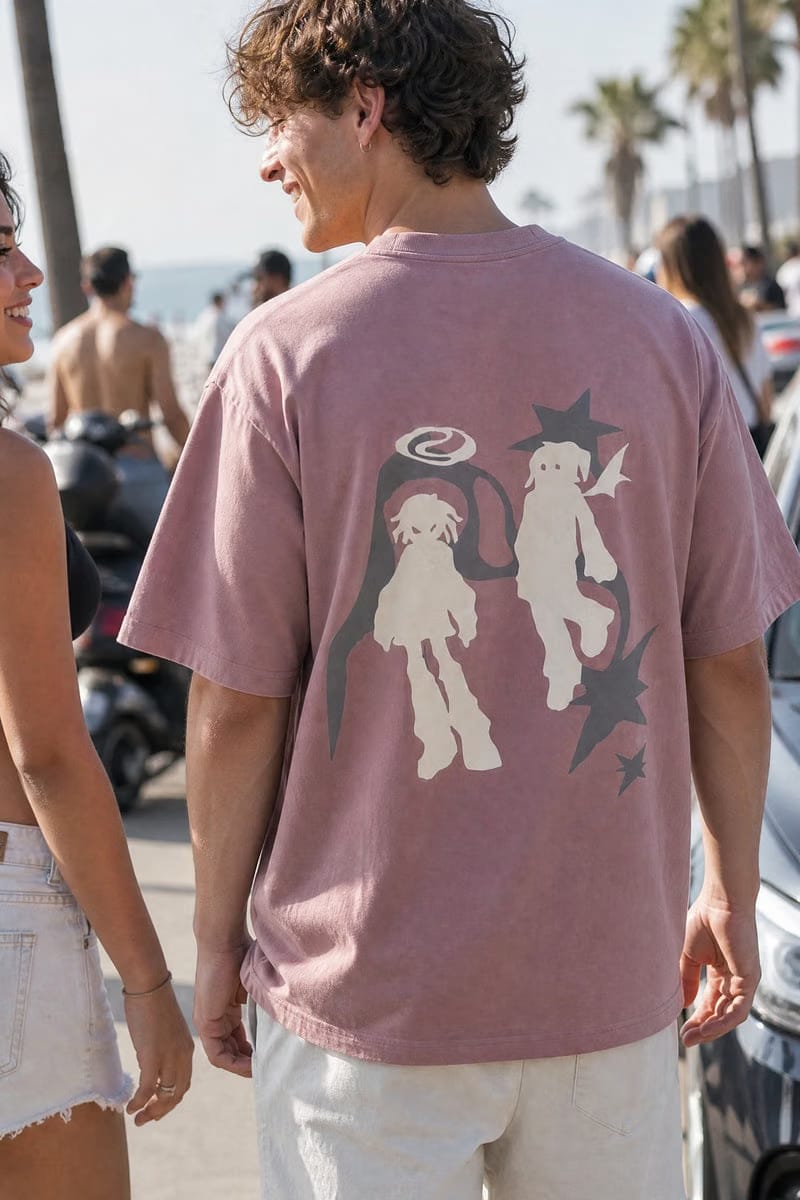 Off supply Two souls nude pink t-shirt