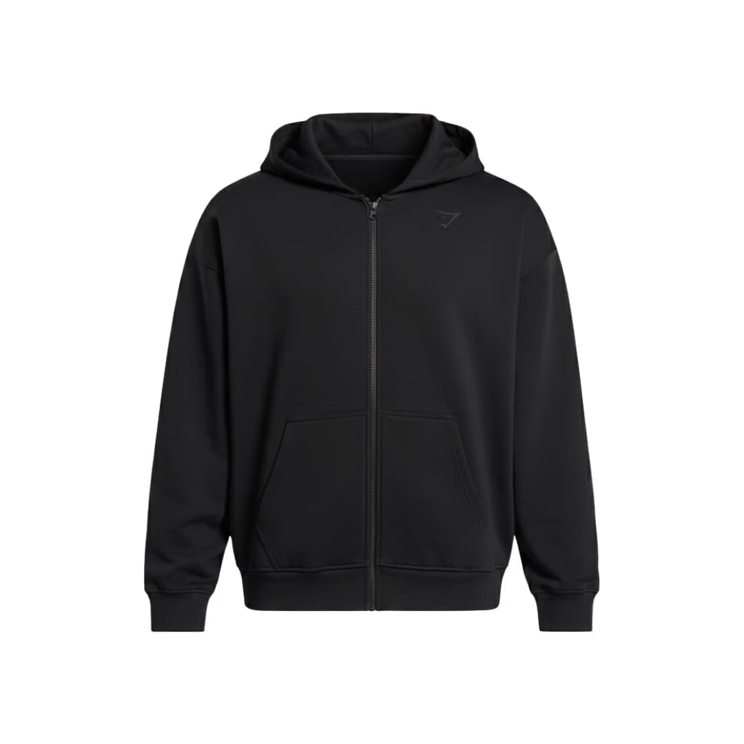 Power Zip Up Hoodie Black