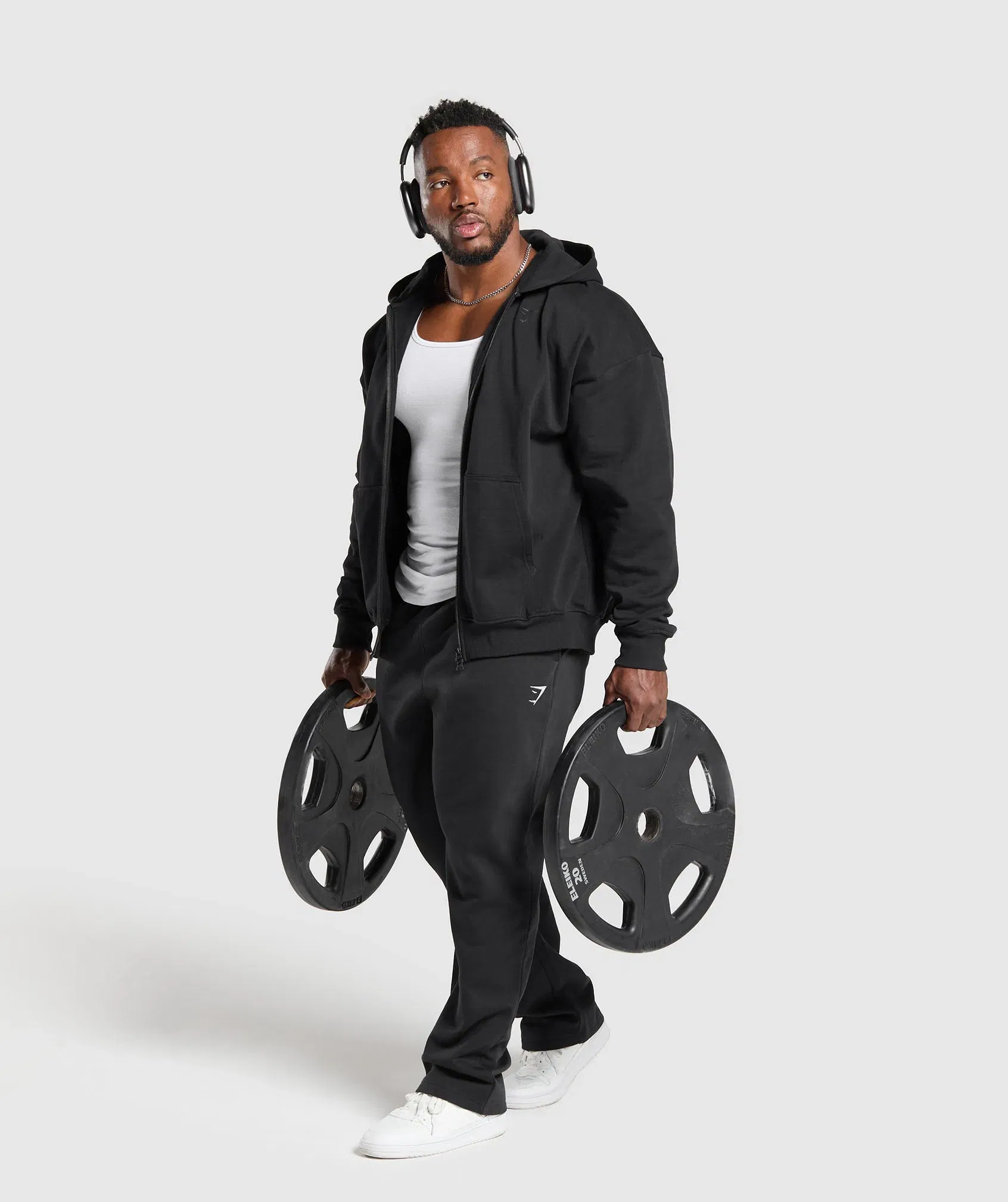 Power Zip Up Hoodie Black