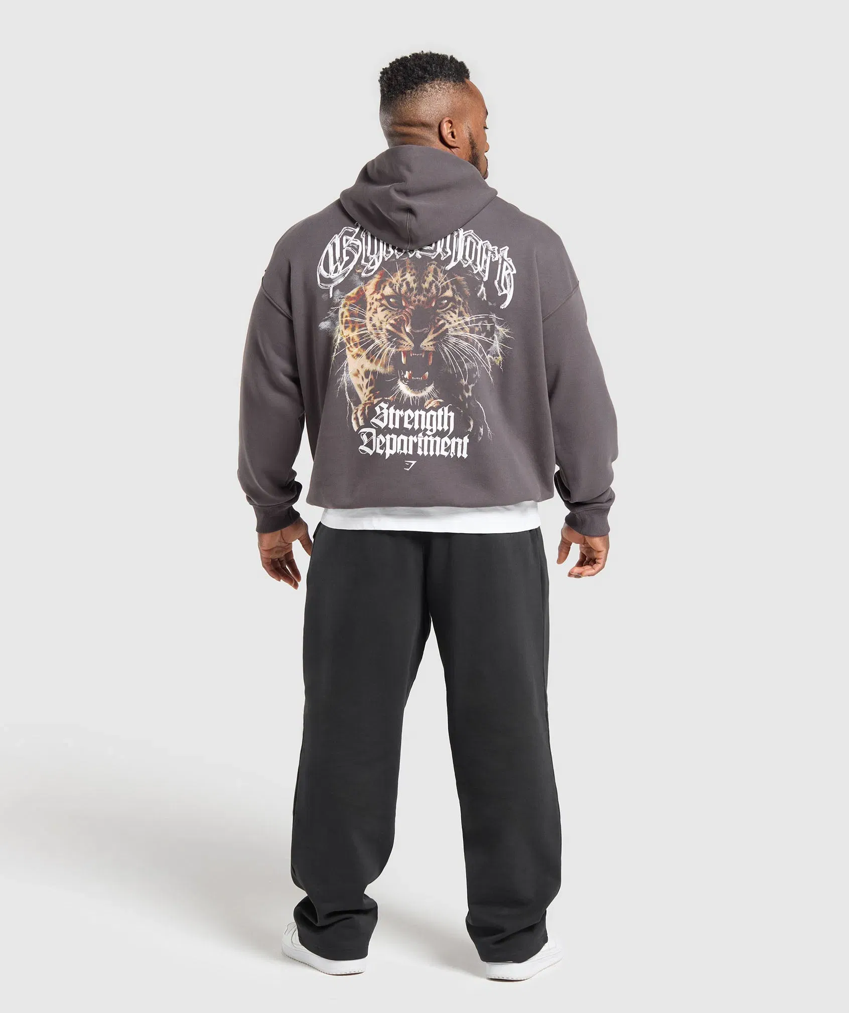 Strength Department Animal Oversized Hoodie Greyed Purple