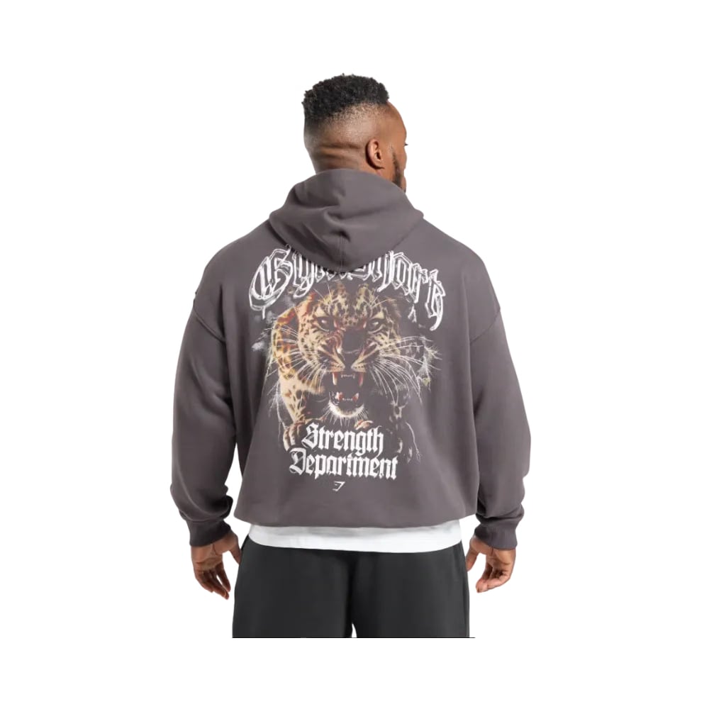 Strength Department Animal Oversized Hoodie Greyed Purple