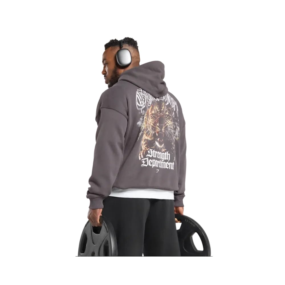 Strength Department Animal Oversized Hoodie Greyed Purple
