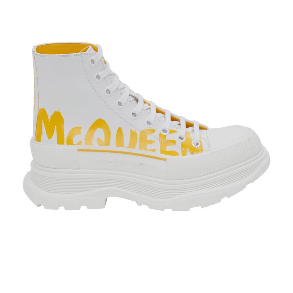 Alexander McQueen Tread Slick Boot White Pop Yellow