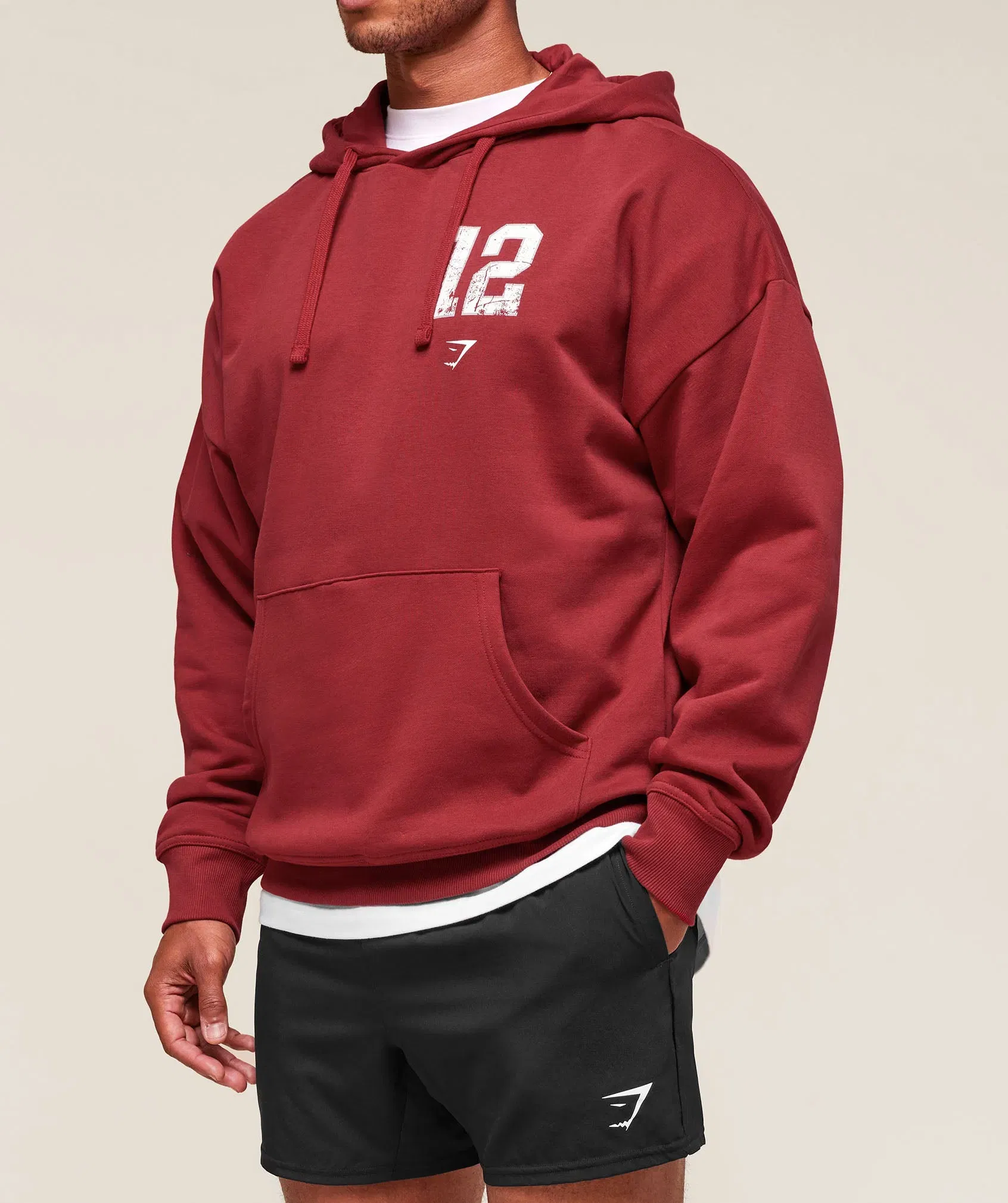 Collegiate Graphic Hoodie oversized fit Athletic Burgundy