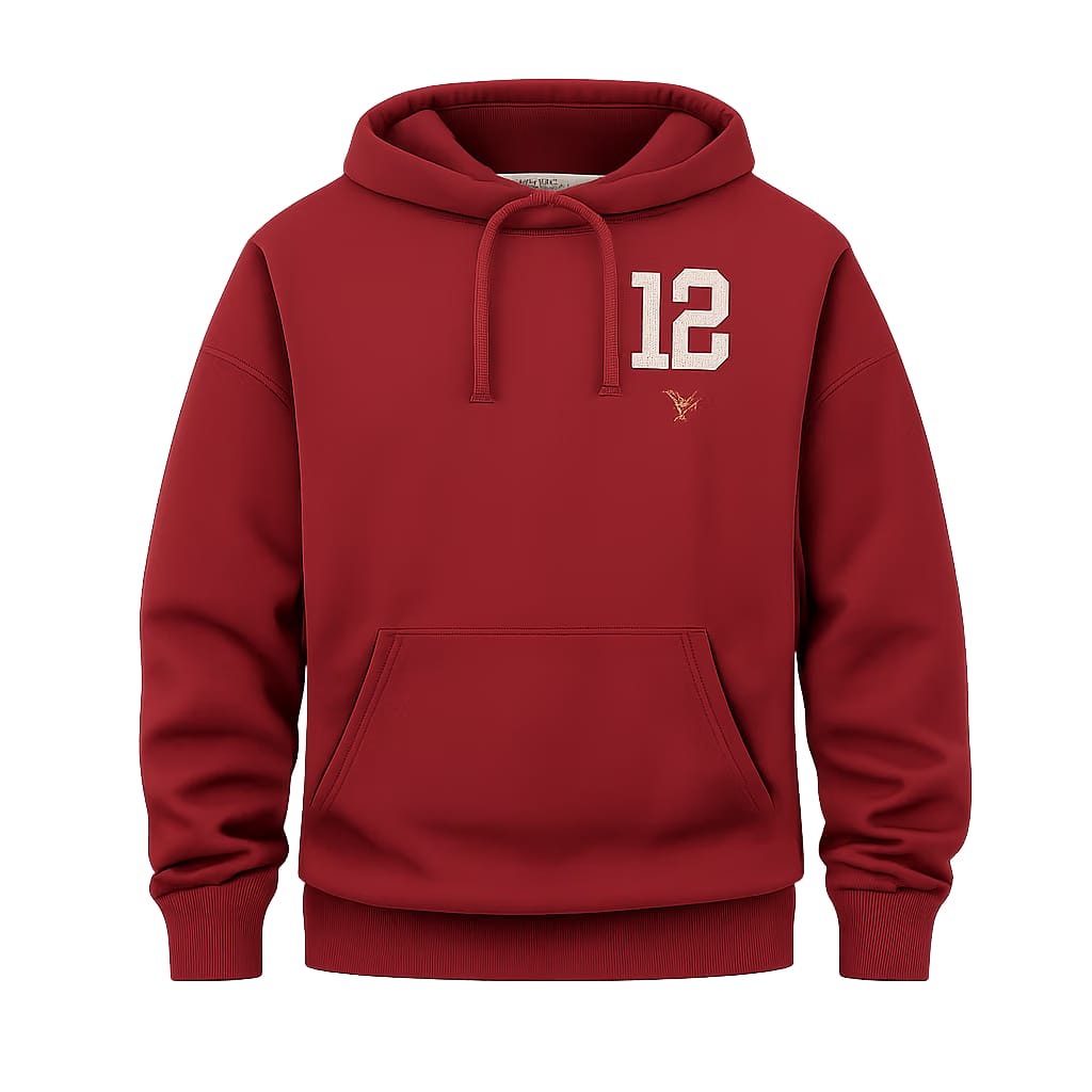 Collegiate Graphic Hoodie oversized fit Athletic Burgundy