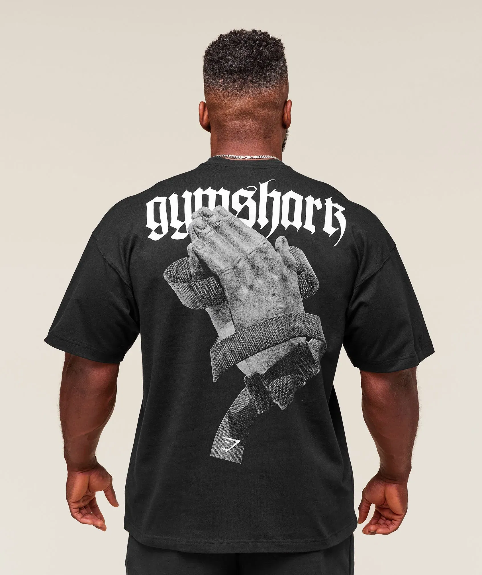 Prayer Hands T-Shirt extreme oversized fit black