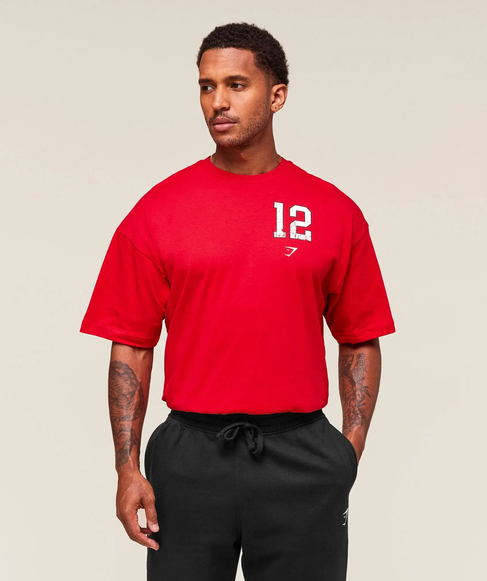 Collegiate Graphic T-Shirt oversized fit Athletic Red