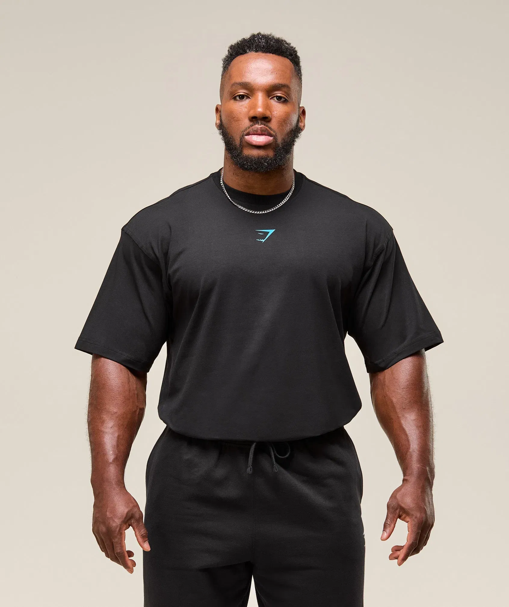 Power T-Shirt oversized fit Black/Brand Blue